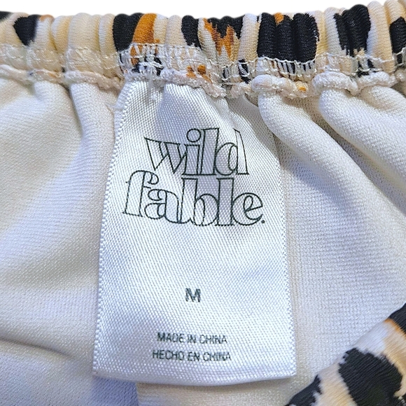 Wmns Leopard Print Bikini Set Wild Fable M Cheeky Tie Bottom Triangle Top - Picture 6 of 7